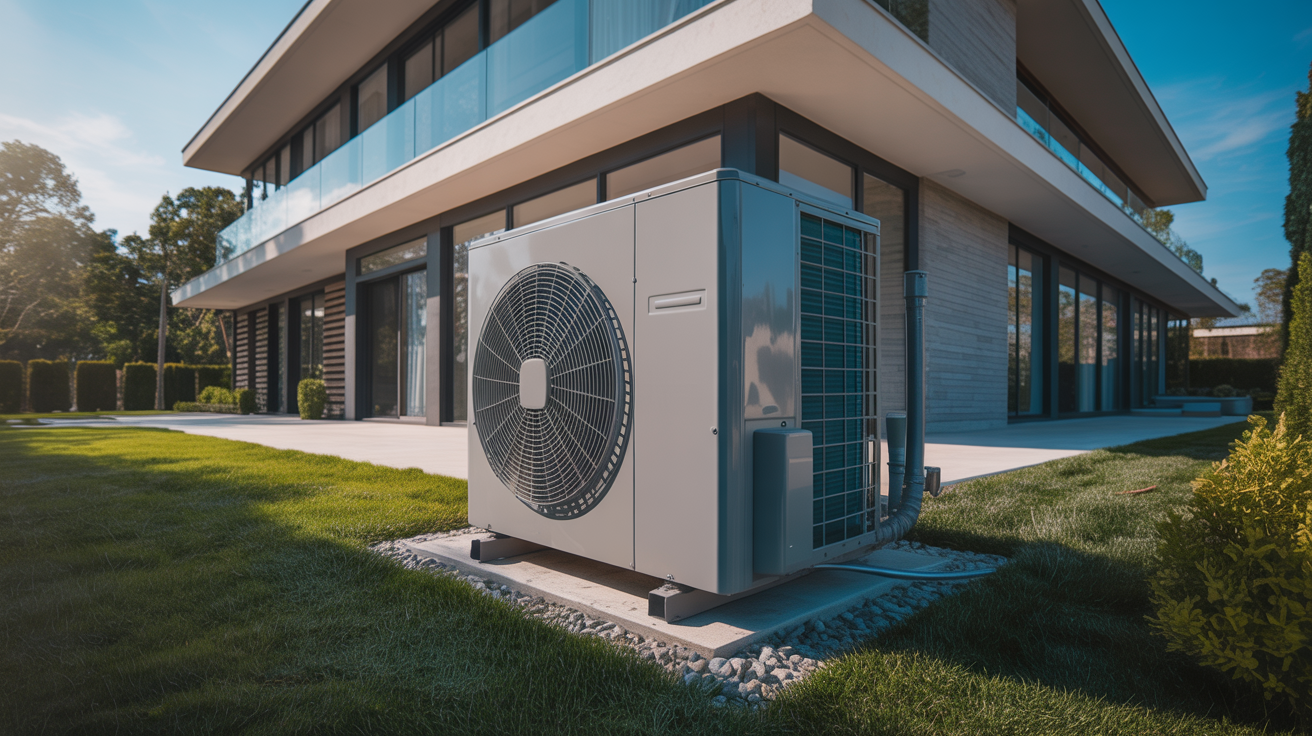 Modern house with central air conditioning system